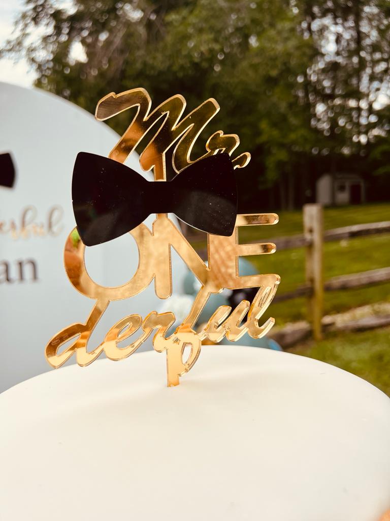 Mr. Onederful Double Acrylic Cake Topper