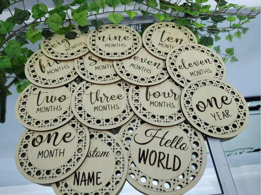 Wooden Boho Monthly Milestone Cards