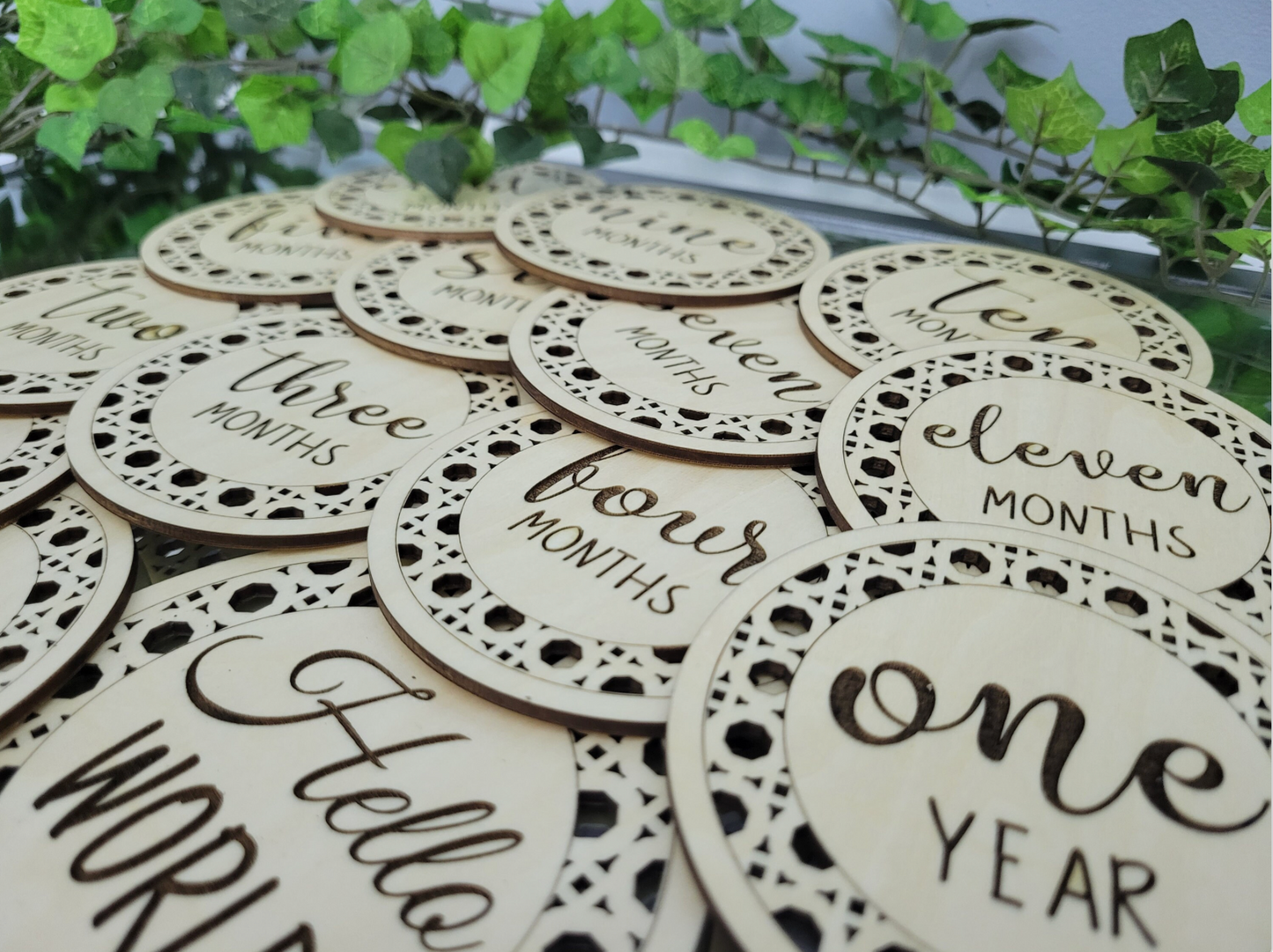 Wooden Boho Monthly Milestone Cards